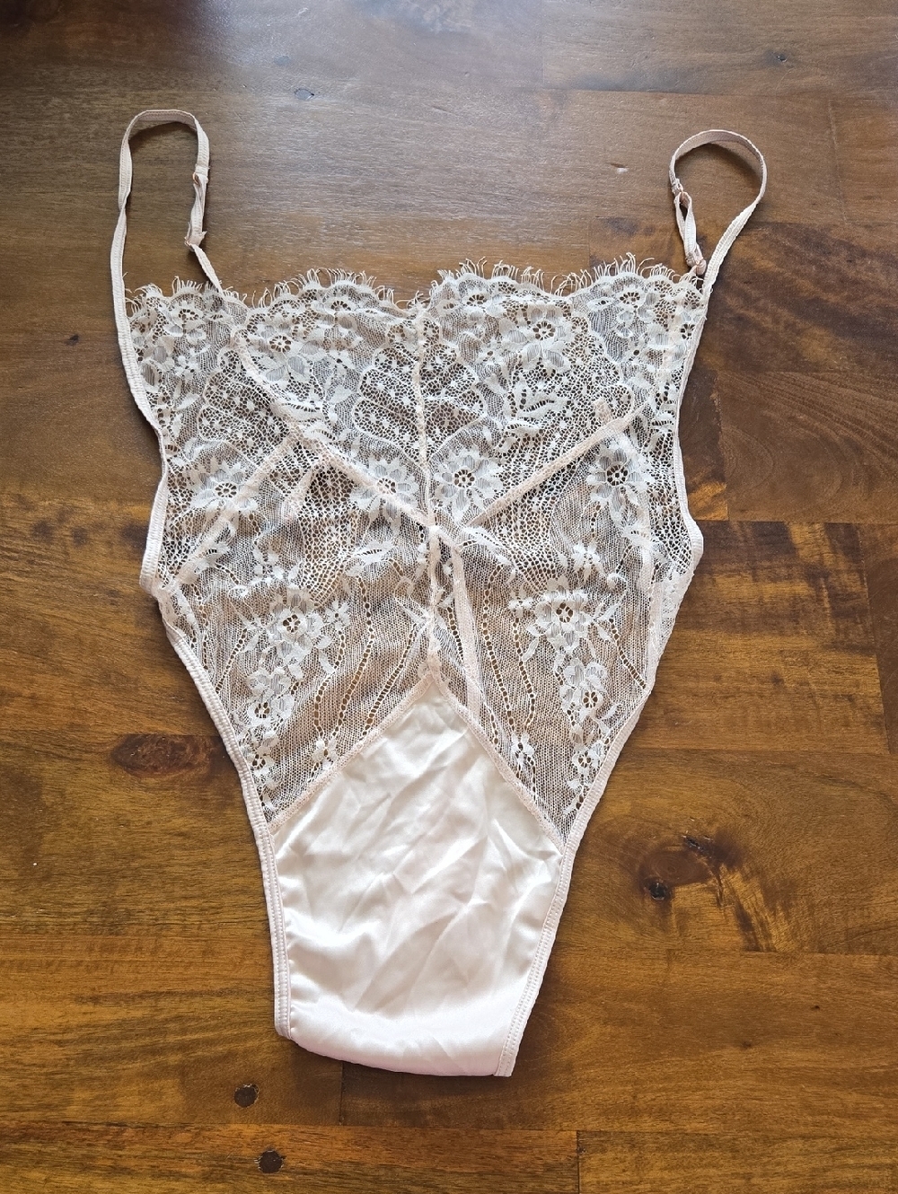 Oh La La Cherie Nude Lace Sheer Bodysuit Lingerie Size L/XL